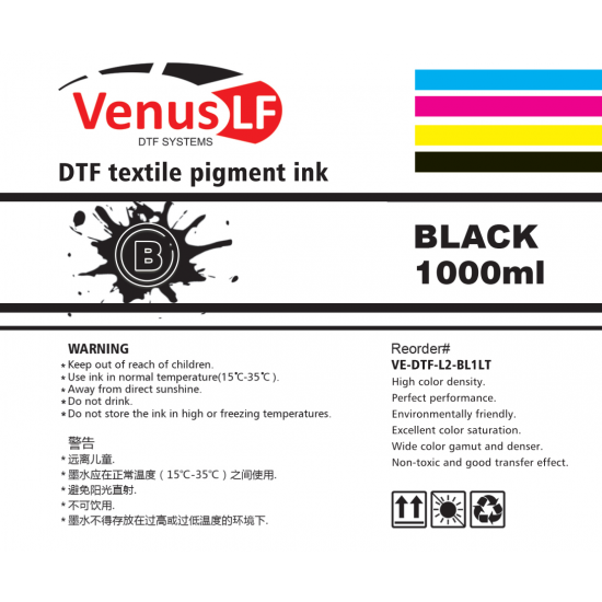 VenusLF L2 series Black  ink for DTF 1LT