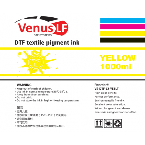 VenusLF L2 series Yellow  ink for DTF 500ML