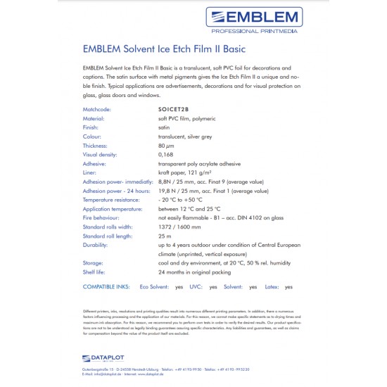 EMBLEM SOLVENT ICE BASIC FILM II 1260x25m