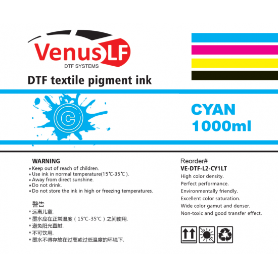 VenusLF L2 series Cyan ink for DTF 500ML