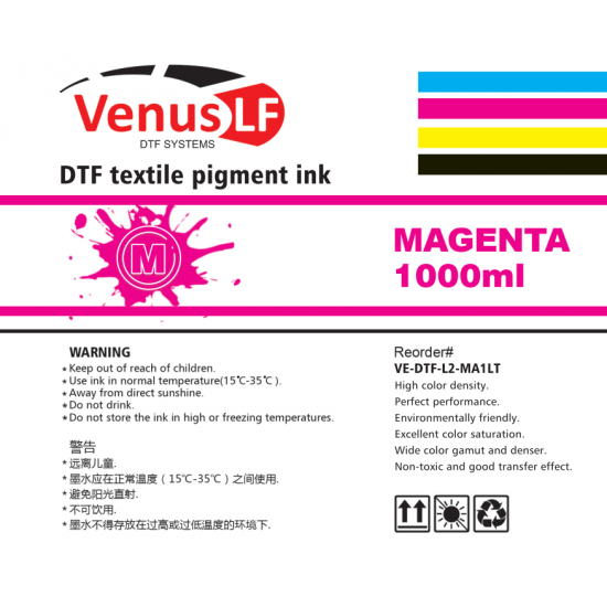 VenusLF L2 series Magenta  ink for DTF 500ML